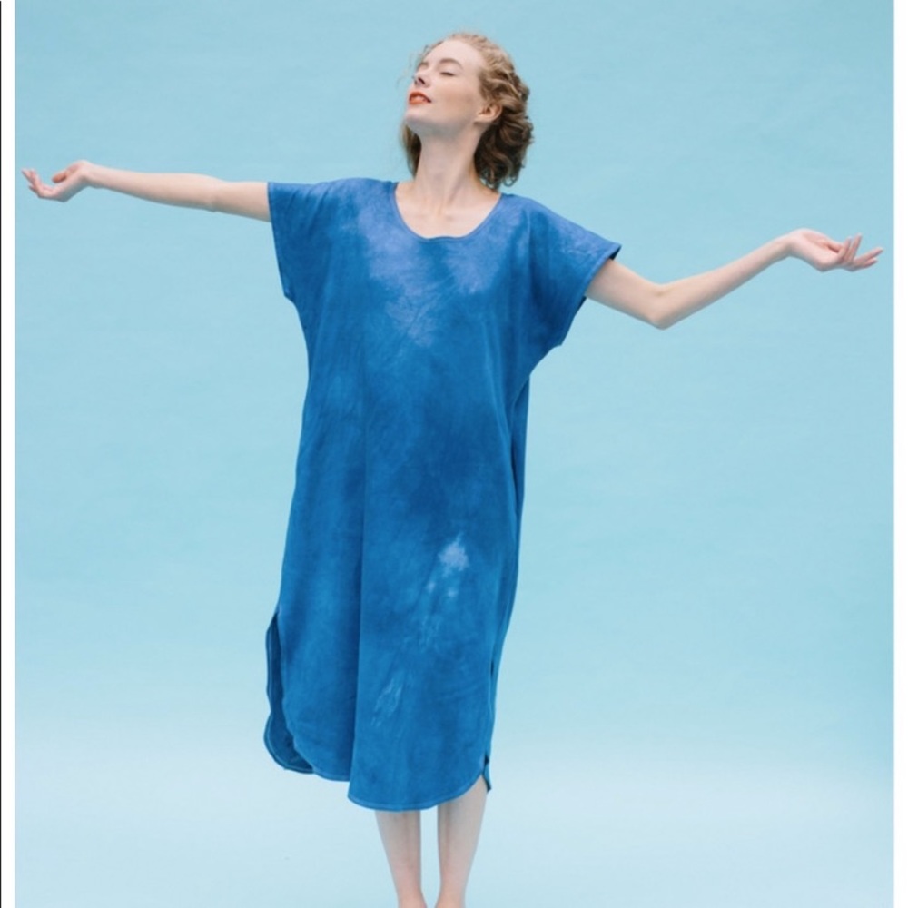 State The Label Indigo Hand Dyer Dress